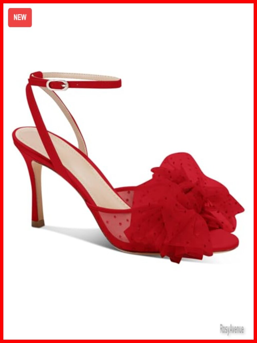 Womens Mesh Bow Tie Slingback Peep Toe High Stiletto Heel Wedding Sandals